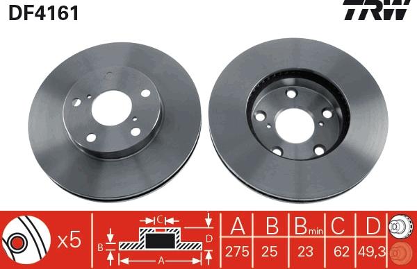 TRW DF4161 - Jarrulevy inparts.fi