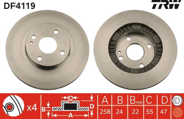 TRW DF4119 - Jarrulevy inparts.fi