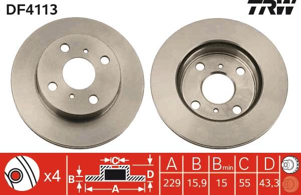 TRW DF4113 - Jarrulevy inparts.fi