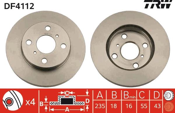 TRW DF4112 - Jarrulevy inparts.fi