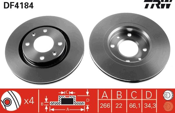 TRW DF4184 - Jarrulevy inparts.fi