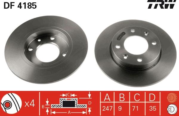 TRW DF4185 - Jarrulevy inparts.fi