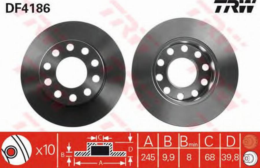 TRW DF4186BP - Jarrulevy inparts.fi