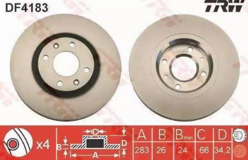 TRW DF4183BP - Jarrulevy inparts.fi