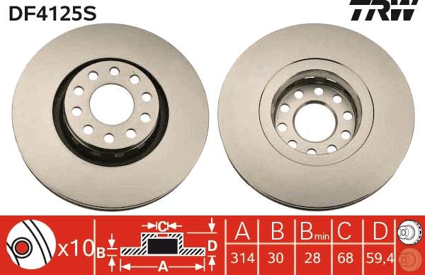 TRW DF4125S - Jarrulevy inparts.fi