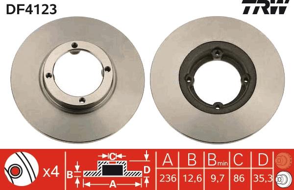 TRW DF4123 - Jarrulevy inparts.fi