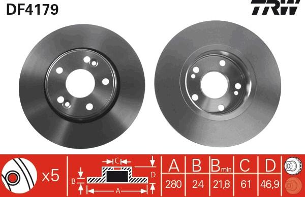 TRW DF4179 - Jarrulevy inparts.fi