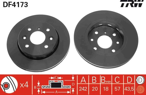 TRW DF4173 - Jarrulevy inparts.fi