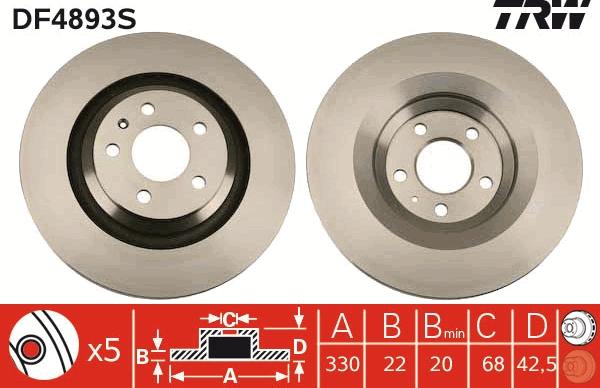 TRW DF4893S - Jarrulevy inparts.fi