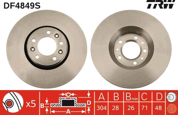 TRW DF4849S - Jarrulevy inparts.fi