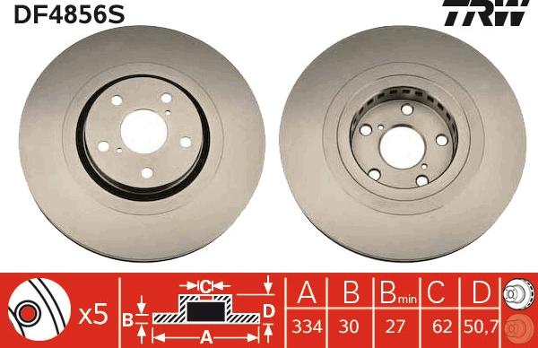 TRW DF4856S - Jarrulevy inparts.fi