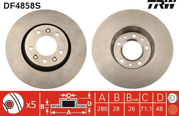 TRW DF4858S - Jarrulevy inparts.fi