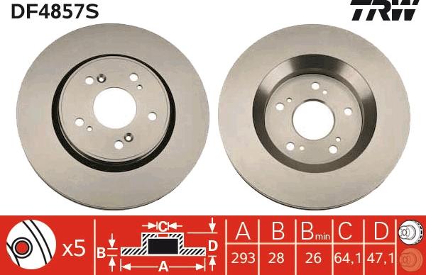 TRW DF4857S - Jarrulevy inparts.fi