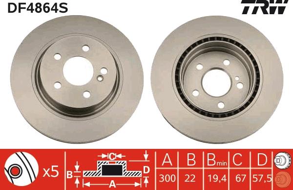 TRW DF4864S - Jarrulevy inparts.fi