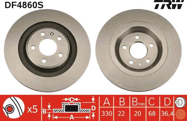 TRW DF4860S - Jarrulevy inparts.fi