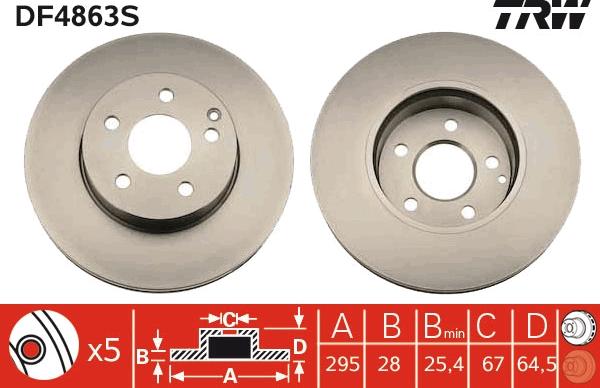 TRW DF4863S - Jarrulevy inparts.fi