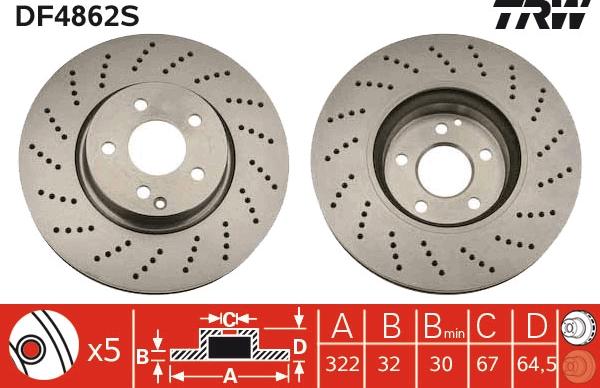 TRW DF4862S - Jarrulevy inparts.fi