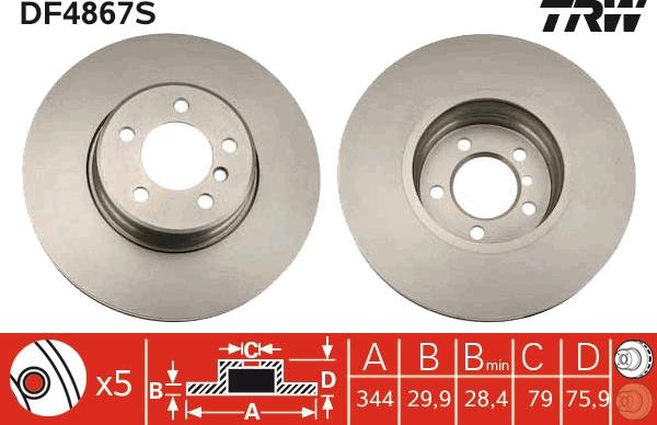 TRW DF4867S - Jarrulevy inparts.fi