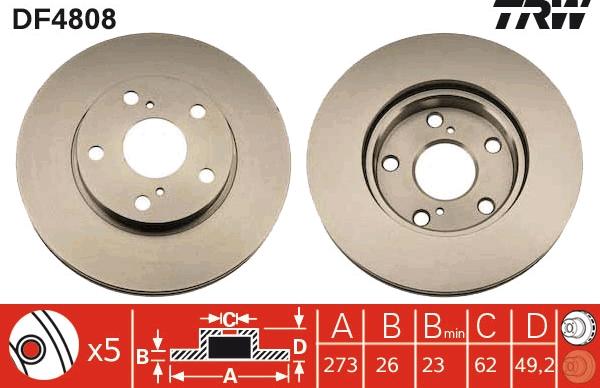 TRW DF4808 - Jarrulevy inparts.fi