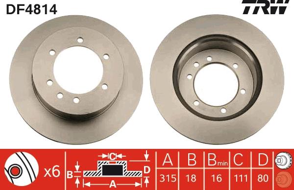 TRW DF4814 - Jarrulevy inparts.fi