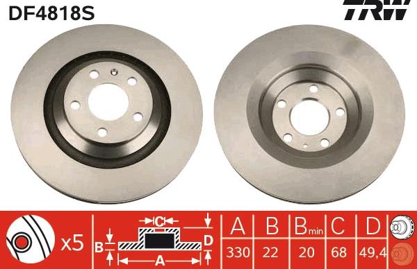 TRW DF4818S - Jarrulevy inparts.fi