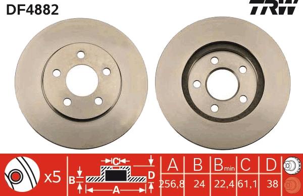 TRW DF4882 - Jarrulevy inparts.fi