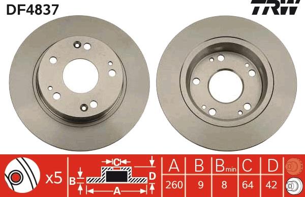 TRW DF4837 - Jarrulevy inparts.fi