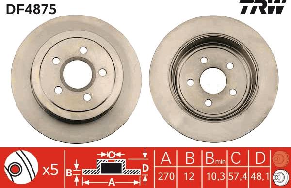 TRW DF4875 - Jarrulevy inparts.fi