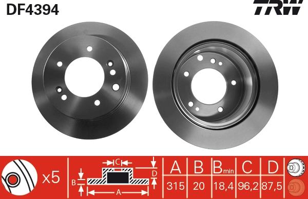 TRW DF4394 - Jarrulevy inparts.fi