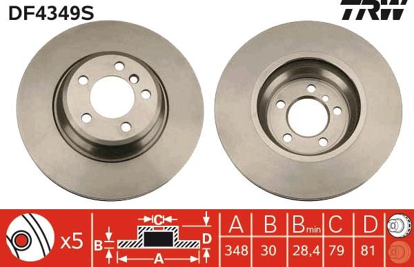 TRW DF4349S - Jarrulevy inparts.fi