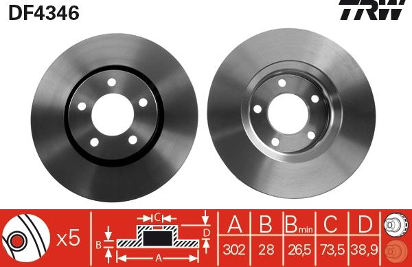 TRW DF4346 - Jarrulevy inparts.fi