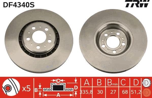 TRW DF4340S - Jarrulevy inparts.fi