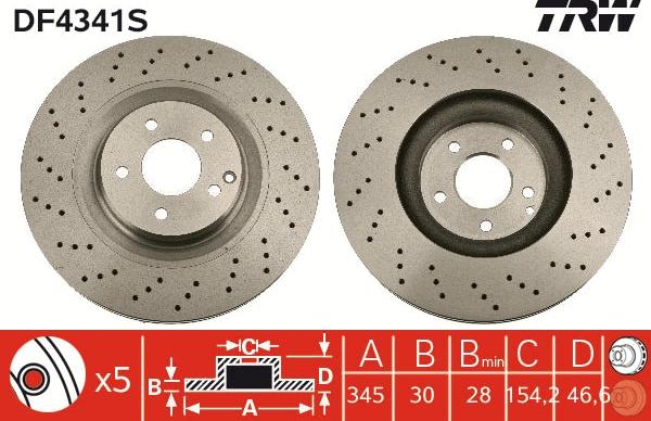 TRW DF4341S - Jarrulevy inparts.fi