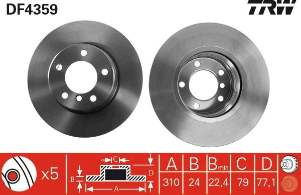 TRW DF4359 - Jarrulevy inparts.fi