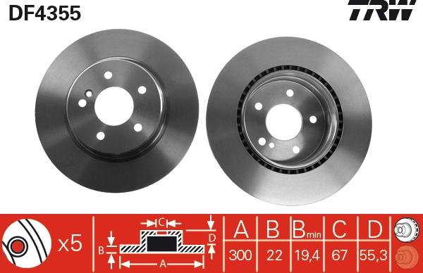 TRW DF4355 - Jarrulevy inparts.fi