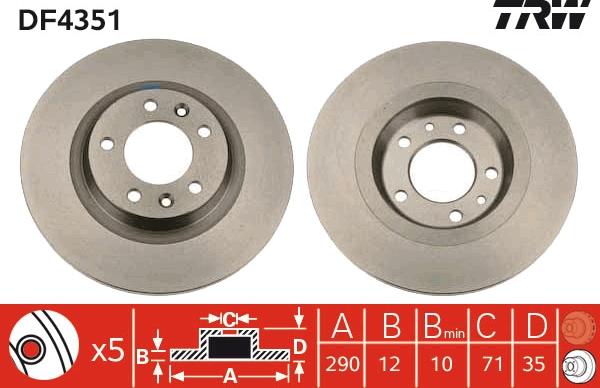 TRW DF4351 - Jarrulevy inparts.fi