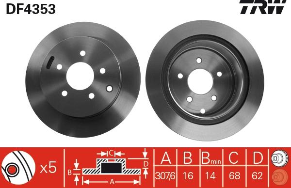 TRW DF4353 - Jarrulevy inparts.fi