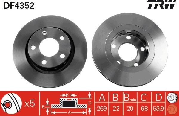 TRW DF4352 - Jarrulevy inparts.fi