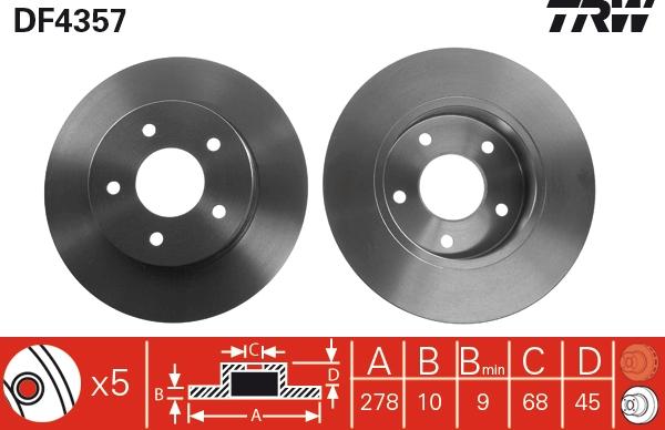 TRW DF4357 - Jarrulevy inparts.fi