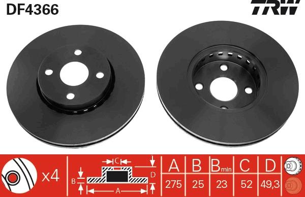 TRW DF4366 - Jarrulevy inparts.fi