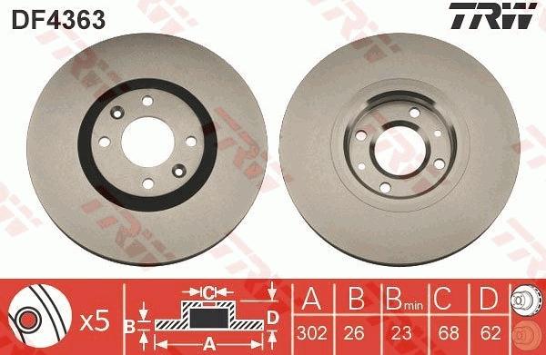 TRW DF4363 - Jarrulevy inparts.fi