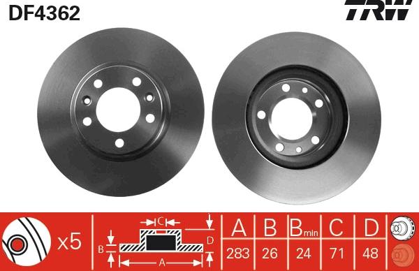 TRW DF4362 - Jarrulevy inparts.fi