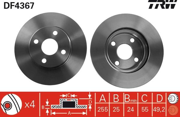 TRW DF4367 - Jarrulevy inparts.fi