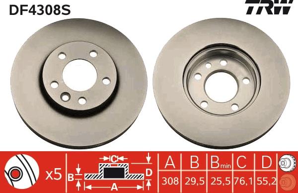 TRW DF4308S - Jarrulevy inparts.fi