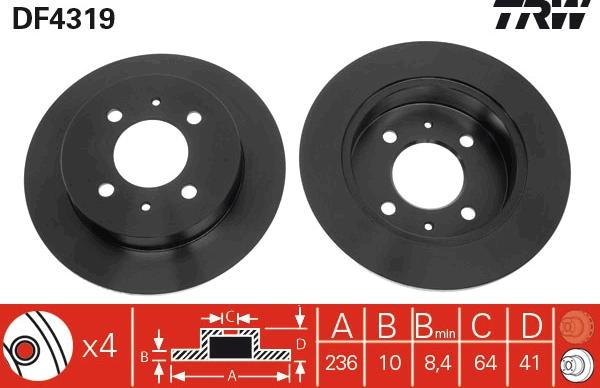 TRW DF4319 - Jarrulevy inparts.fi