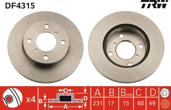 TRW DF4315 - Jarrulevy inparts.fi