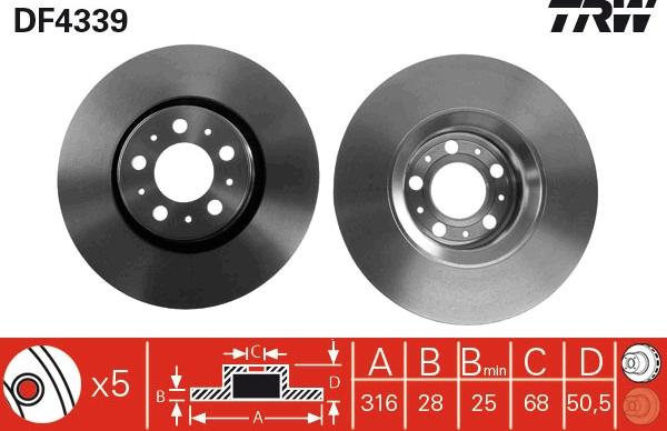 TRW DF4339 - Jarrulevy inparts.fi