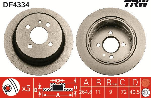 TRW DF4334 - Jarrulevy inparts.fi