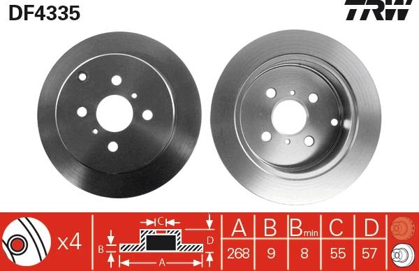 TRW DF4335 - Jarrulevy inparts.fi