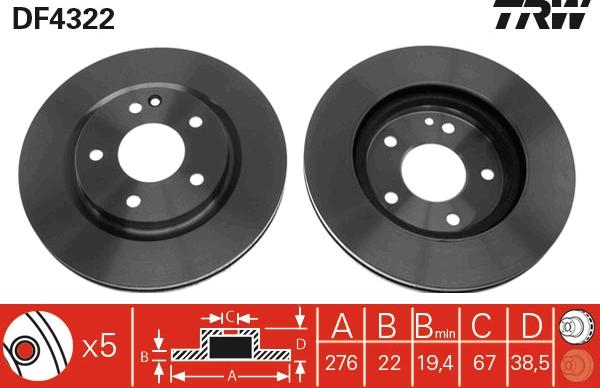 TRW DF4322 - Jarrulevy inparts.fi